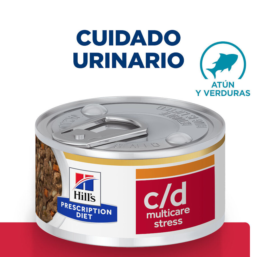 Hill’s Prescription Diet c/d Cuidado Urinario Stress Guisado de Atum lata para gatos, , large image number null